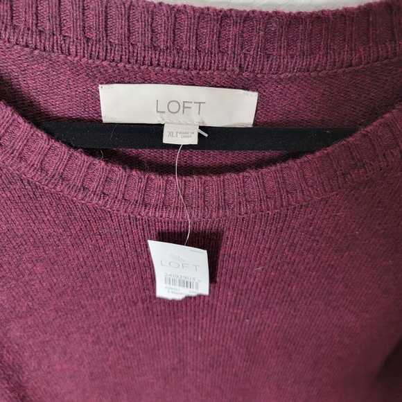 Loft Maroon XLT Sweater Blouse-Sleeve Knit Sweater Dress - Picture 3 of 8